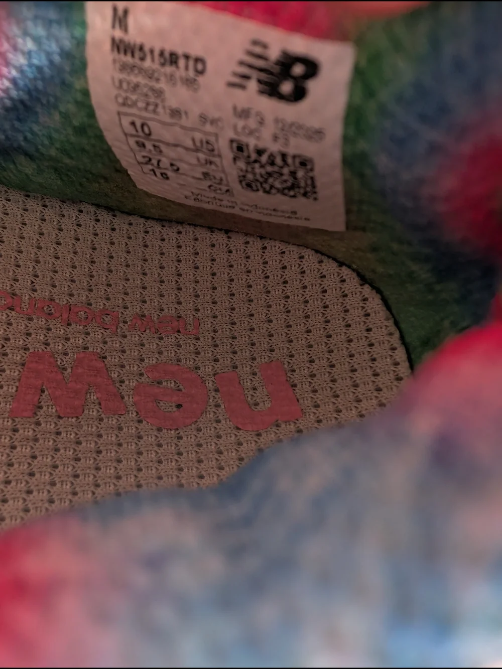 New Balance Kids Gray Sneakers with Blue Logos and Pink Trim